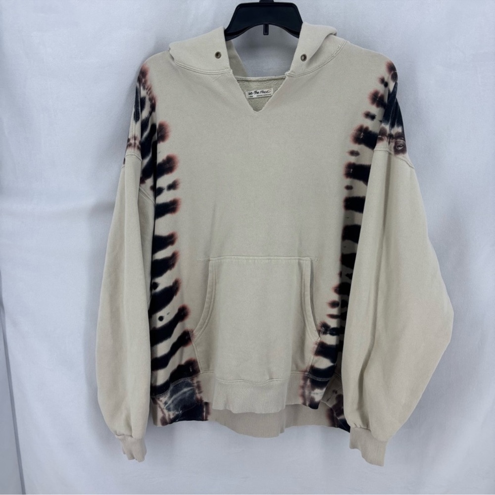 FREE PEOPLE WASHED GREY MORNING COMBO TIE DYE ITS A VIBE HOODIE | LARGE - Picture 16 of 16
